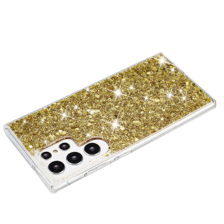 For Samsung Galaxy S23 Ultra 5G Transparent Frame Glitter Powder TPU Phone Case