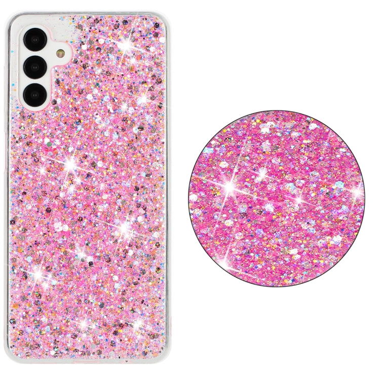 For Samsung Galaxy S24 5G Transparent Frame Glitter Powder TPU Phone Case