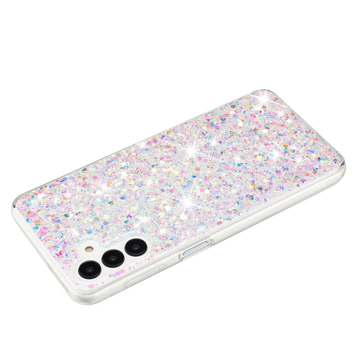 For Samsung Galaxy S24 5G Transparent Frame Glitter Powder TPU Phone Case