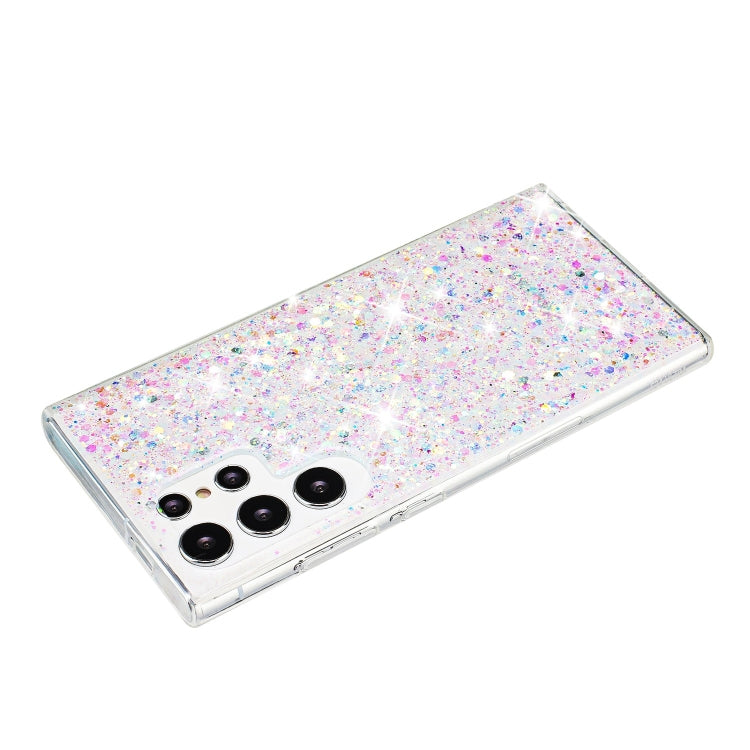For Samsung Galaxy S24 Ultra 5G Transparent Frame Glitter Powder TPU Phone Case
