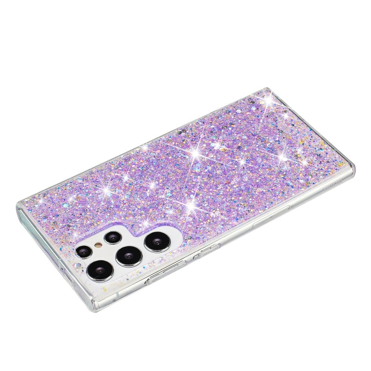 For Samsung Galaxy S24 Ultra 5G Transparent Frame Glitter Powder TPU Phone Case
