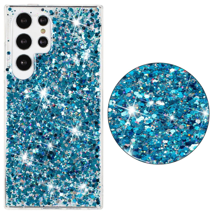 For Samsung Galaxy S24 Ultra 5G Transparent Frame Glitter Powder TPU Phone Case