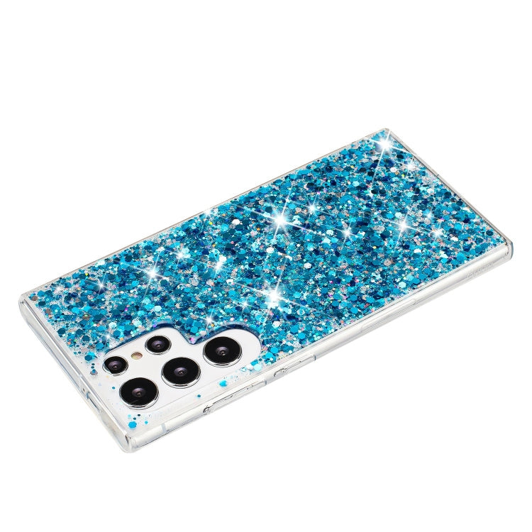 For Samsung Galaxy S24 Ultra 5G Transparent Frame Glitter Powder TPU Phone Case