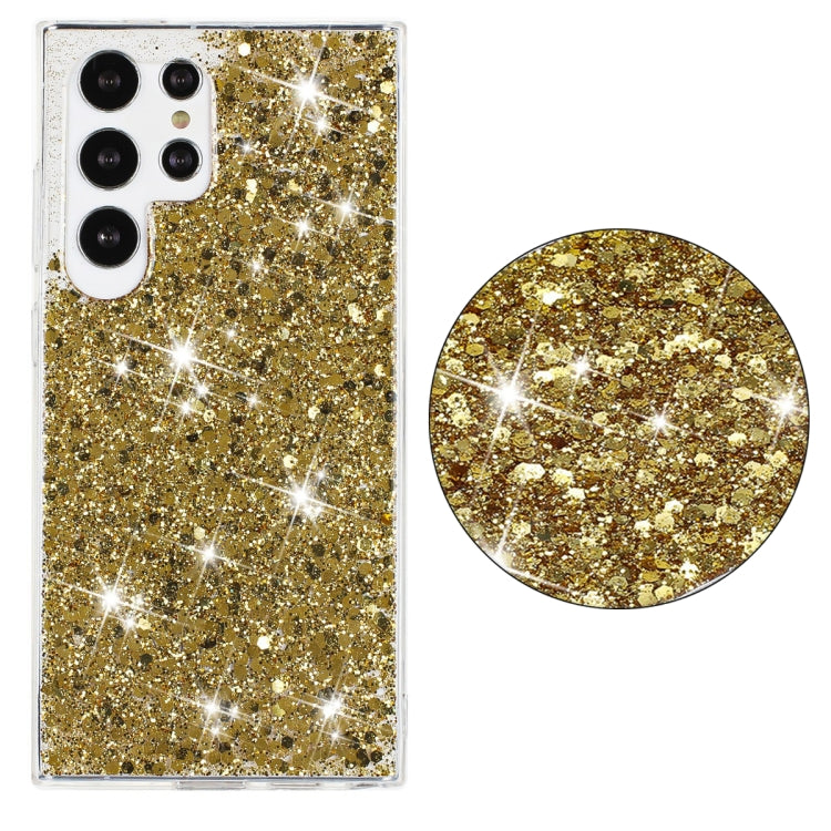 For Samsung Galaxy S24 Ultra 5G Transparent Frame Glitter Powder TPU Phone Case