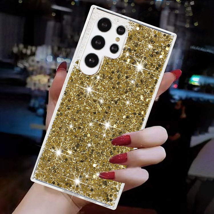 For Samsung Galaxy S24 Ultra 5G Transparent Frame Glitter Powder TPU Phone Case