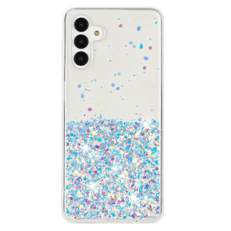For Samsung Galaxy A04S Transparent Frame Noctilucent Glitter Powder TPU Phone Case