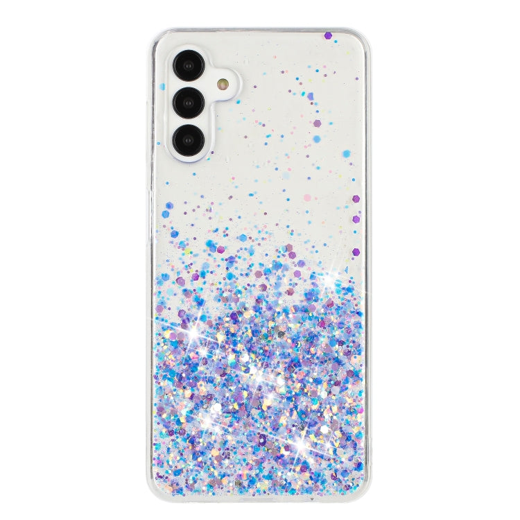 For Samsung Galaxy A04S Transparent Frame Noctilucent Glitter Powder TPU Phone Case