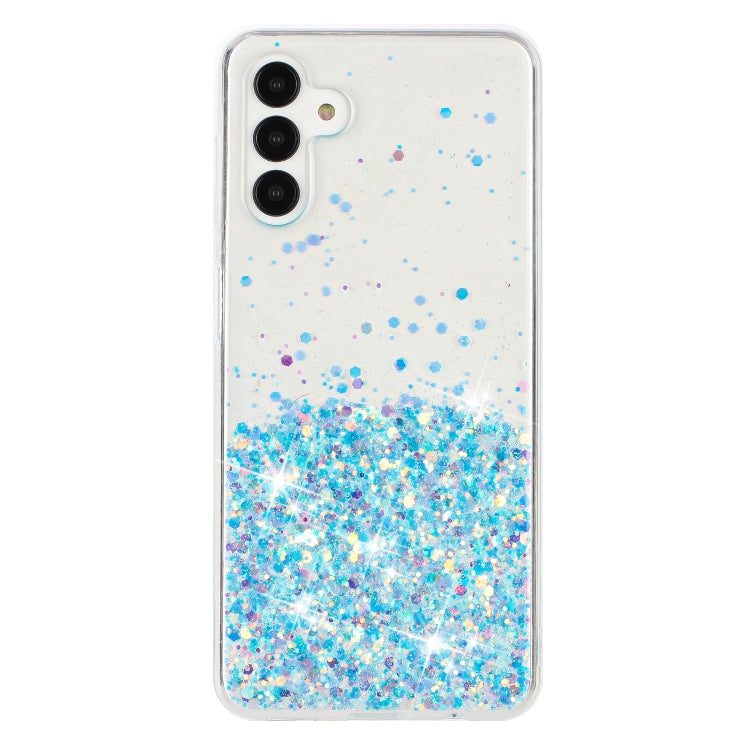 For Samsung Galaxy A04S Transparent Frame Noctilucent Glitter Powder TPU Phone Case