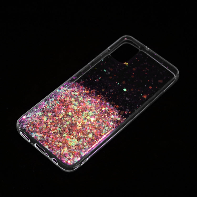For Samsung Galaxy A05 Transparent Frame Noctilucent Glitter Powder TPU Phone Case