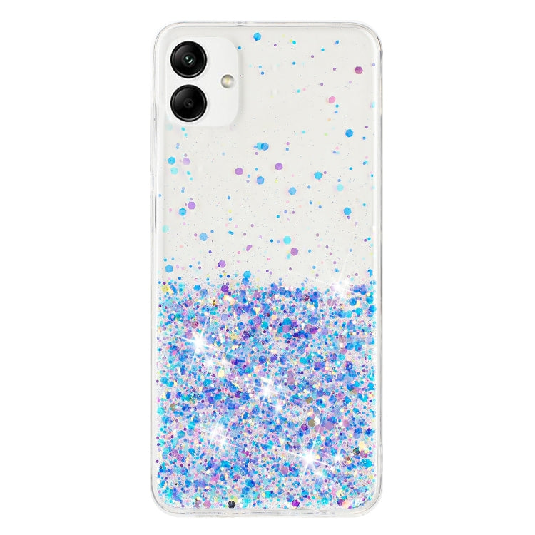 For Samsung Galaxy A05 Transparent Frame Noctilucent Glitter Powder TPU Phone Case