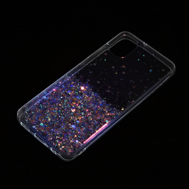 For Samsung Galaxy A05 Transparent Frame Noctilucent Glitter Powder TPU Phone Case