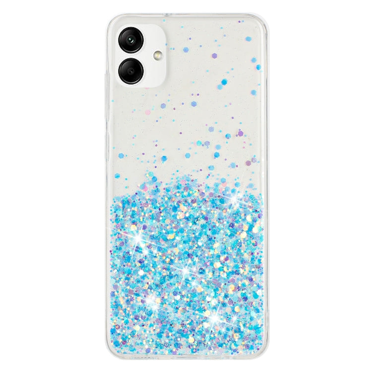 For Samsung Galaxy A05 Transparent Frame Noctilucent Glitter Powder TPU Phone Case