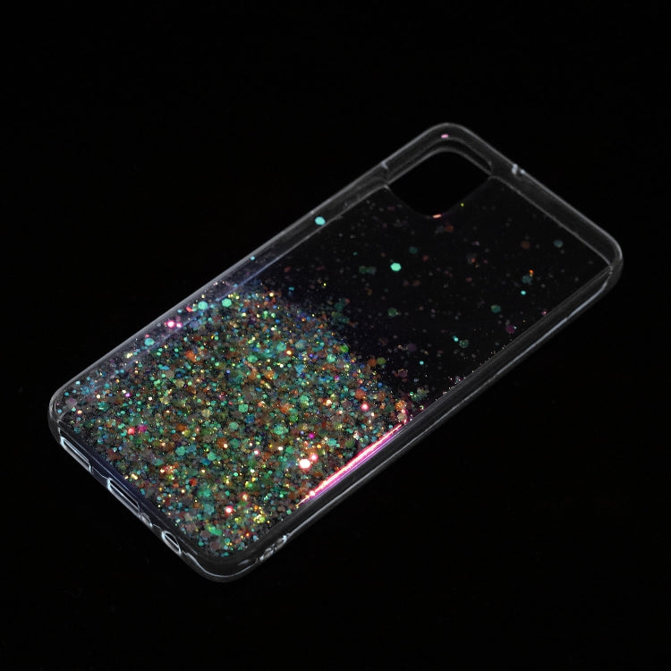 For Samsung Galaxy A05 Transparent Frame Noctilucent Glitter Powder TPU Phone Case