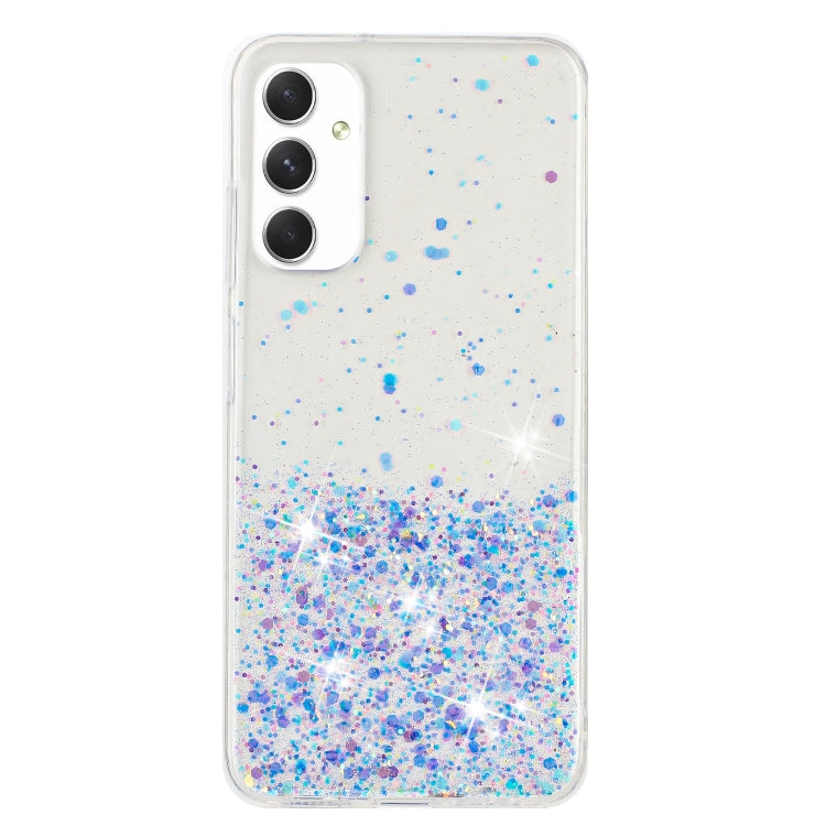 For Samsung Galaxy A05s Transparent Frame Noctilucent Glitter Powder TPU Phone Case