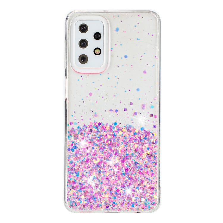 For Samsung Galaxy A23 4G / A23 5G  Transparent Frame Noctilucent Glitter Powder TPU Phone Case