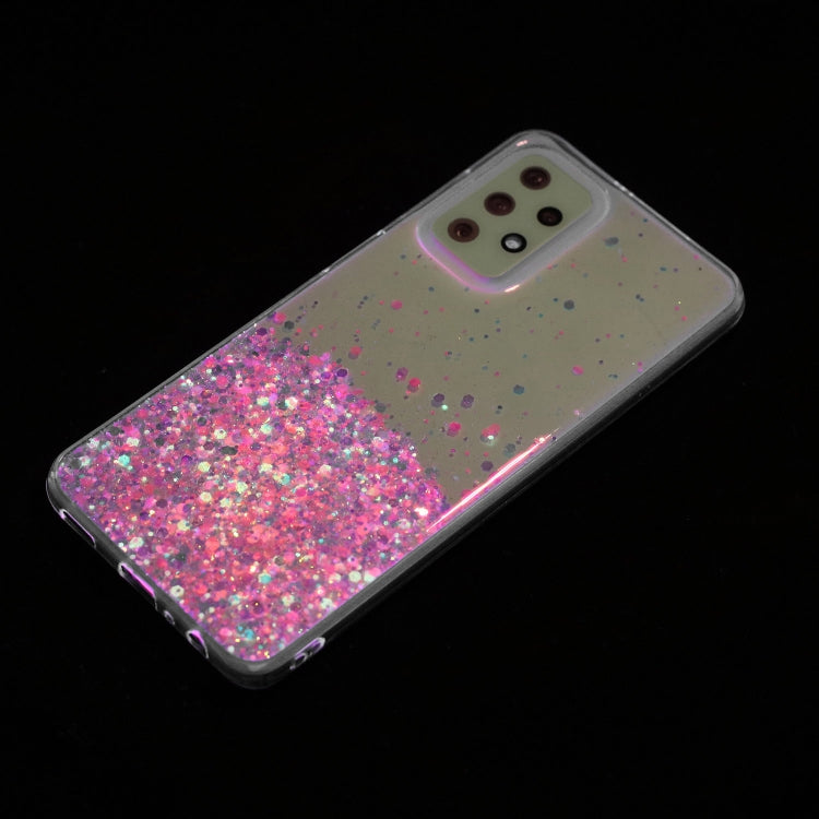 For Samsung Galaxy A23 4G / A23 5G  Transparent Frame Noctilucent Glitter Powder TPU Phone Case