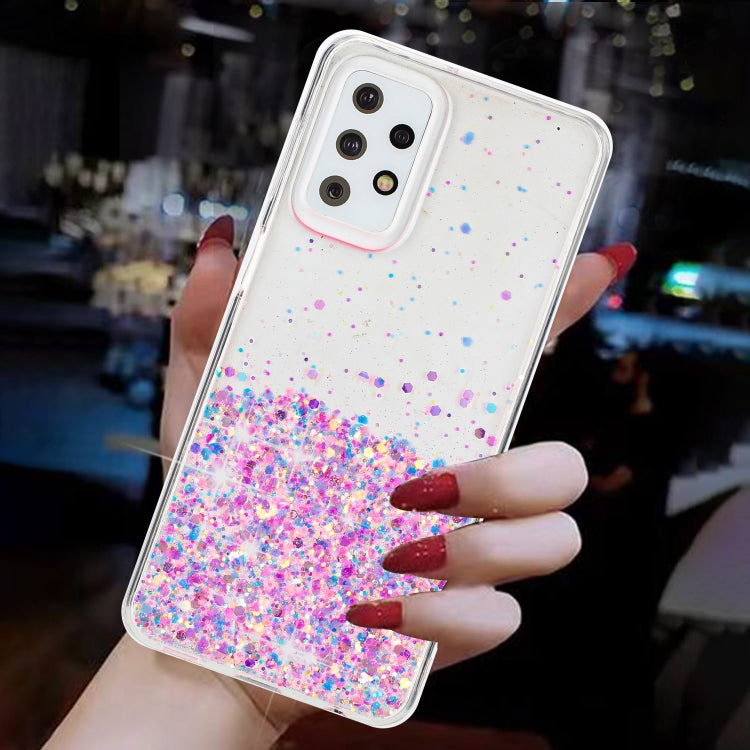 For Samsung Galaxy A23 4G / A23 5G  Transparent Frame Noctilucent Glitter Powder TPU Phone Case