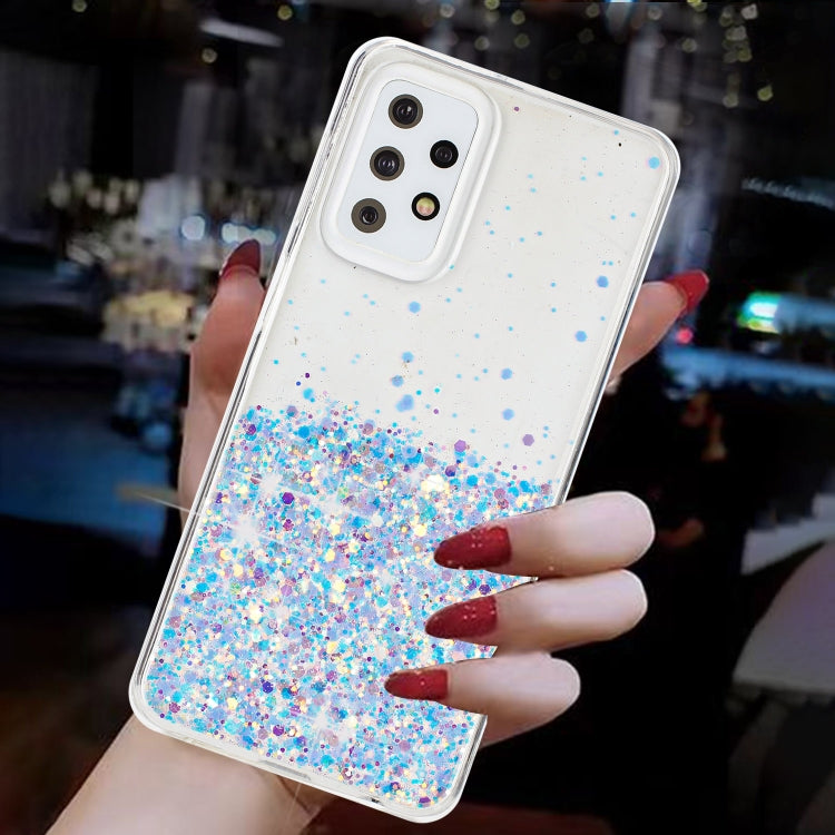 For Samsung Galaxy A23 4G / A23 5G  Transparent Frame Noctilucent Glitter Powder TPU Phone Case