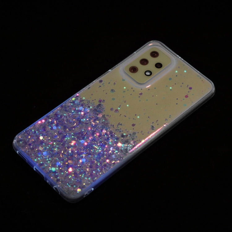 For Samsung Galaxy A23 4G / A23 5G  Transparent Frame Noctilucent Glitter Powder TPU Phone Case