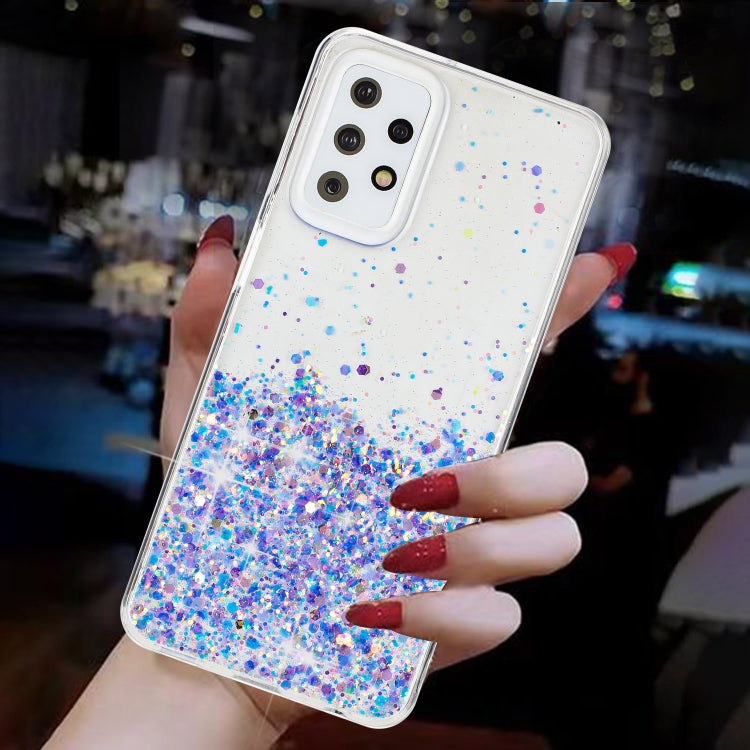 For Samsung Galaxy A23 4G / A23 5G  Transparent Frame Noctilucent Glitter Powder TPU Phone Case