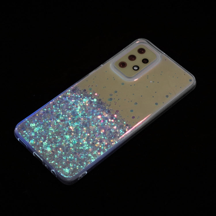 For Samsung Galaxy A23 4G / A23 5G  Transparent Frame Noctilucent Glitter Powder TPU Phone Case
