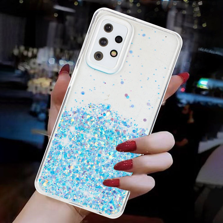 For Samsung Galaxy A23 4G / A23 5G  Transparent Frame Noctilucent Glitter Powder TPU Phone Case