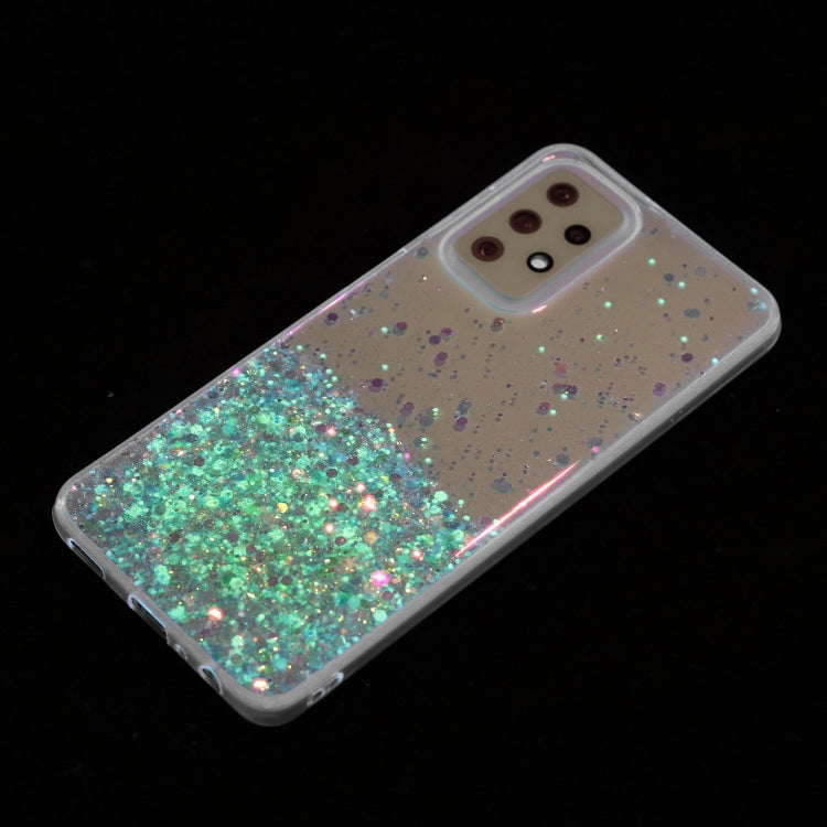 For Samsung Galaxy A23 4G / A23 5G  Transparent Frame Noctilucent Glitter Powder TPU Phone Case