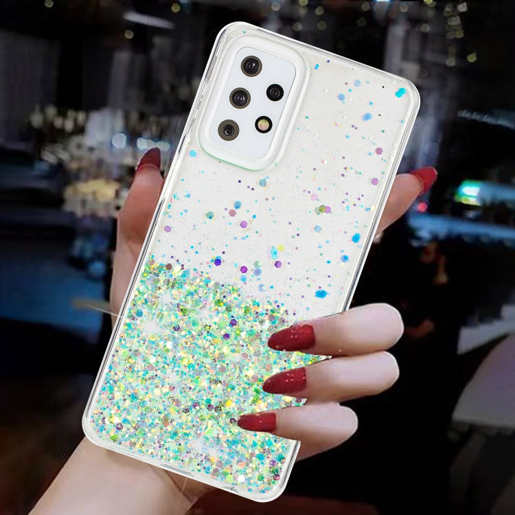 For Samsung Galaxy A23 4G / A23 5G  Transparent Frame Noctilucent Glitter Powder TPU Phone Case