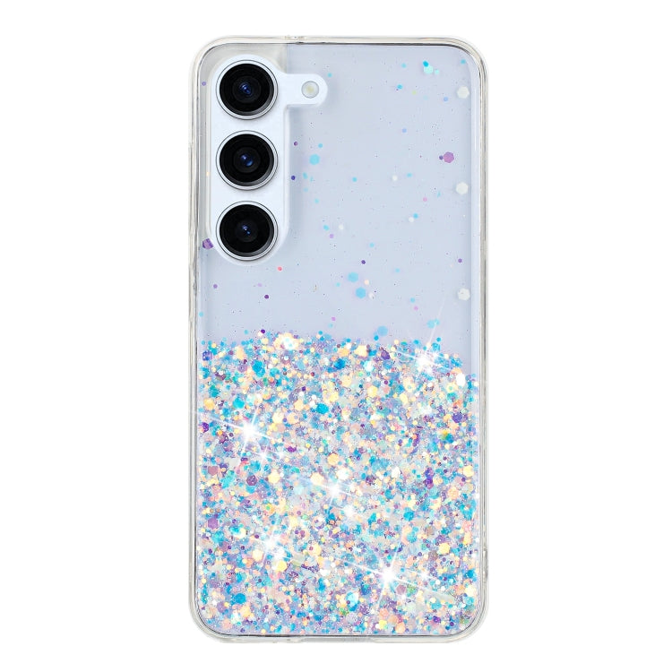 For Samsung Galaxy S23+ 5G Transparent Frame Noctilucent Glitter Powder TPU Phone Case