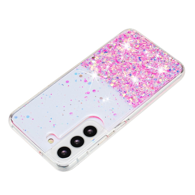 For Samsung Galaxy S24 5G Transparent Frame Noctilucent Glitter Powder TPU Phone Case