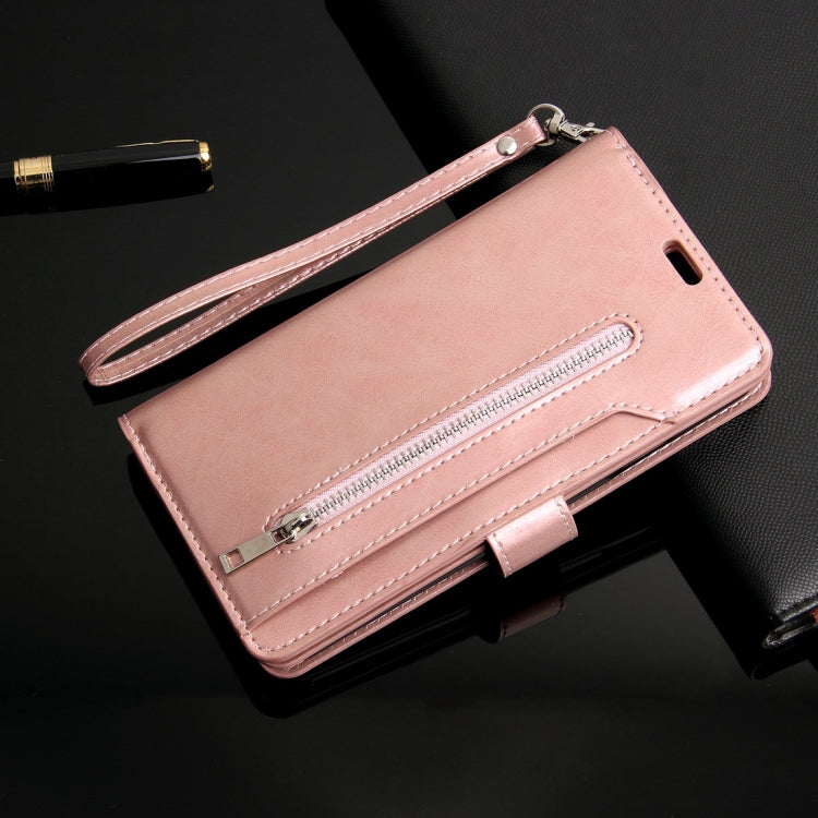 For Xiaomi Redmi Note 8 Multifunctional Zipper Horizontal Flip Leather Case with Holder & Wallet & 9 Card Slots & Lanyard
