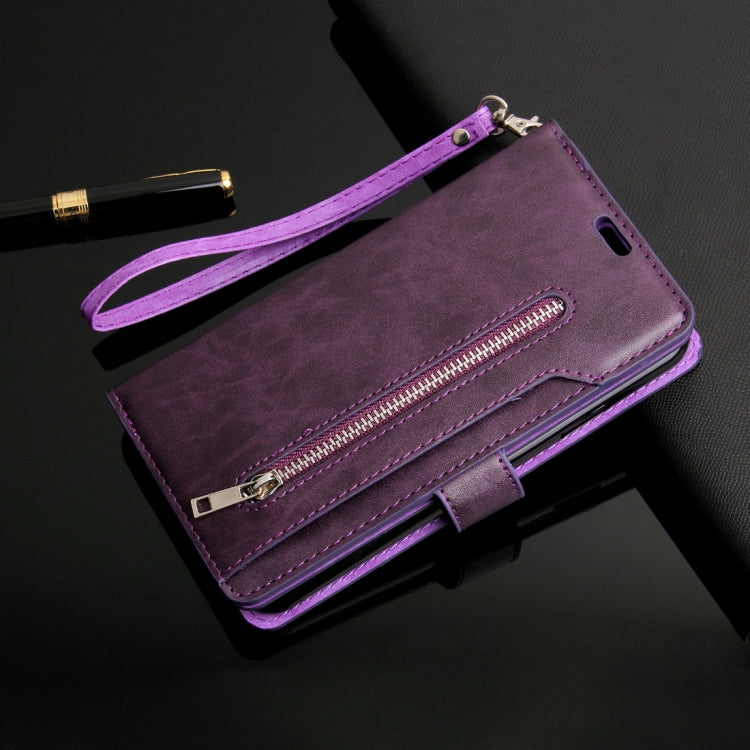 For Xiaomi Redmi 7A Multifunctional Zipper Horizontal Flip Leather Case with Holder & Wallet & 9 Card Slots & Lanyard