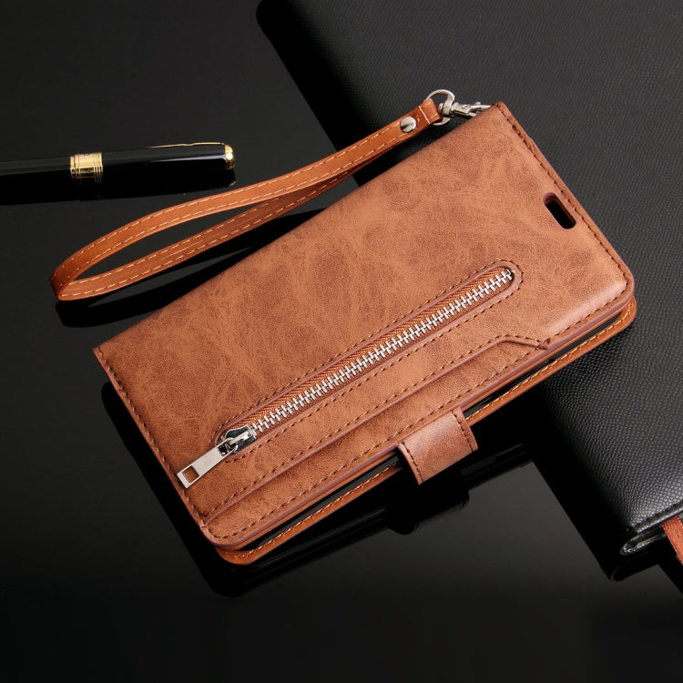 For Xiaomi Mi 9 / Mi 9 Explorer Multifunctional Zipper Horizontal Flip Leather Case with Holder & Wallet & 9 Card Slots & Lanyard