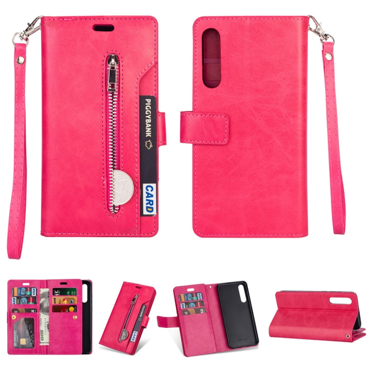 For Xiaomi Mi 9 SE Multifunctional Zipper Horizontal Flip Leather Case with Holder & Wallet & 9 Card Slots & Lanyard