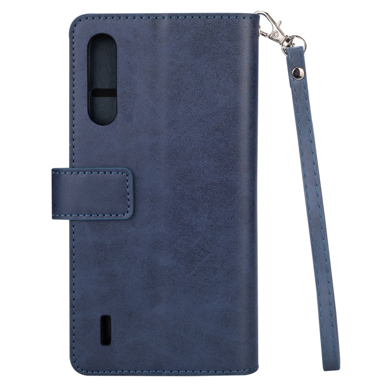 For Xiaomi Mi CC9 / Mi A3 Lite / Mi 9 Lite Multifunctional Zipper Horizontal Flip Leather Case with Holder & Wallet & 9 Card Slots & Lanyard