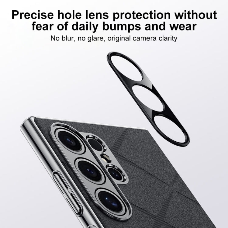 For Samsung Galaxy S24 5G Plain Leather PC Phone Case