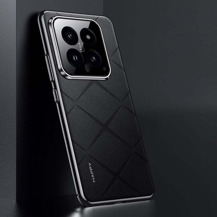 For Xiaomi 14 Plain Leather PC Phone Case