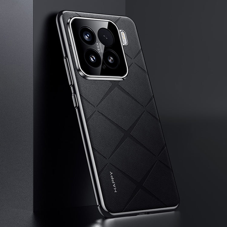 For Xiaomi 15 Plain Leather PC Phone Case