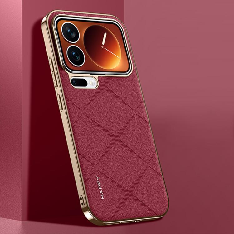 For Xiaomi 17 Pro Plain Leather PC Phone Case