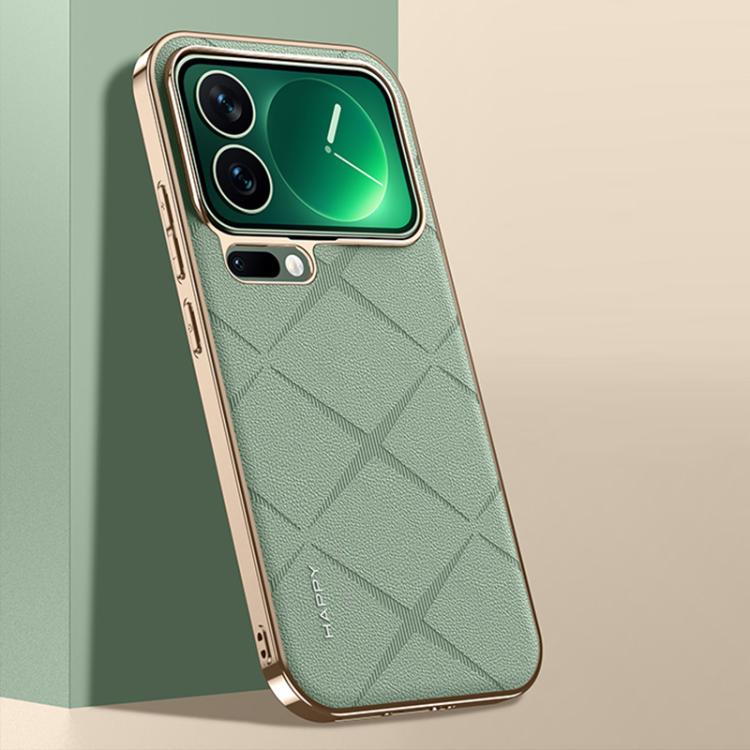 For Xiaomi 17 Pro Max Plain Leather PC Phone Case