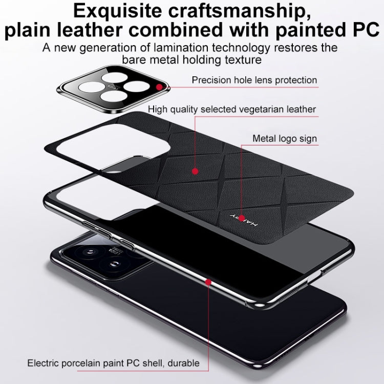 For Xiaomi 14 Ultra Plain Leather PC Phone Case