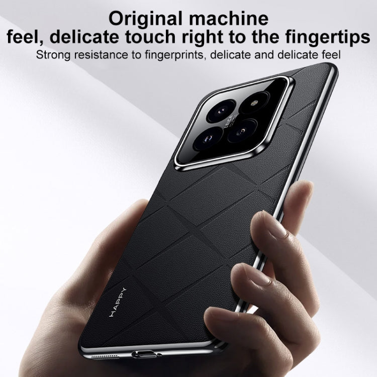 For Xiaomi 14 Plain Leather PC Phone Case