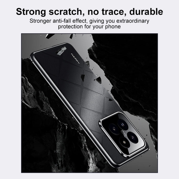 For Xiaomi 14 Plain Leather PC Phone Case