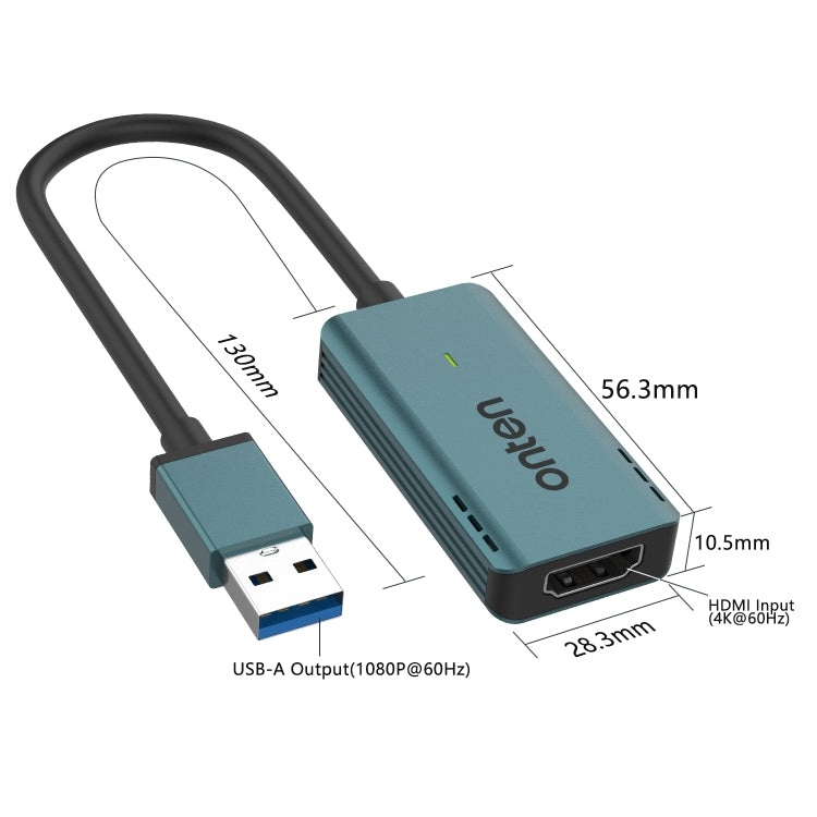 Onten US331 USB Video Capture Card, Length:13cm - Green