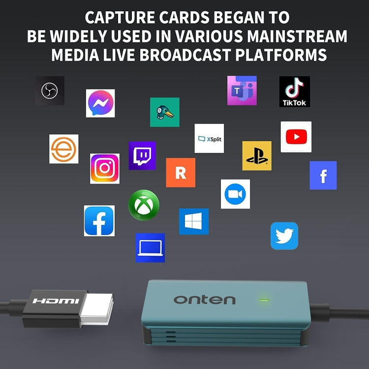Onten US331 USB Video Capture Card, Length:13cm - Green