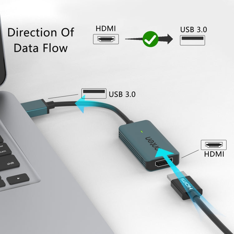Onten US331 USB Video Capture Card, Length:13cm - Green