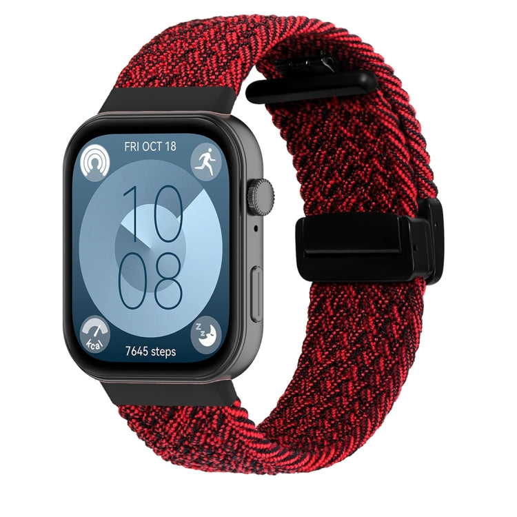 For Huawei Watch Fit3 Magnetic Folding Buckle Braided Watch Band