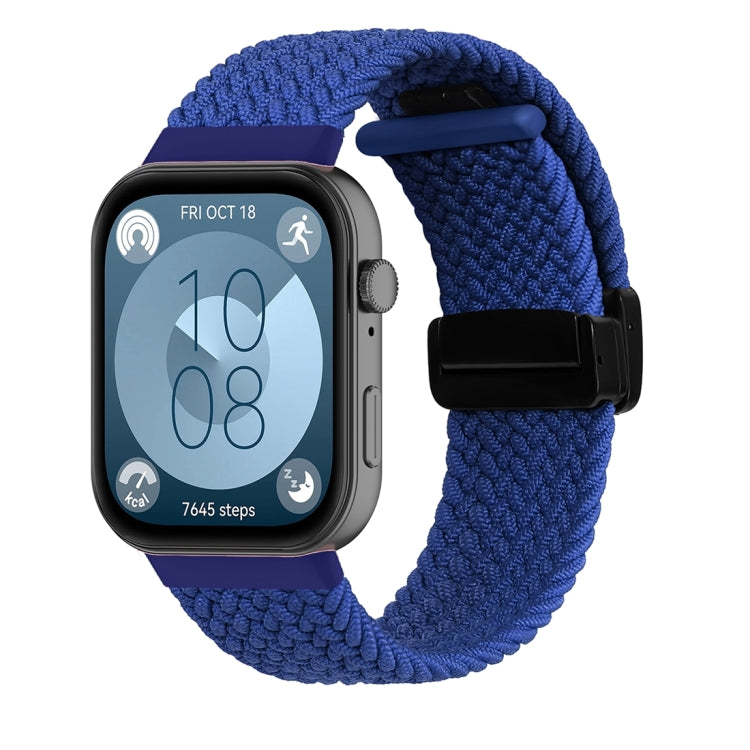 For Huawei Watch Fit3 Magnetic Folding Buckle Braided Watch Band
