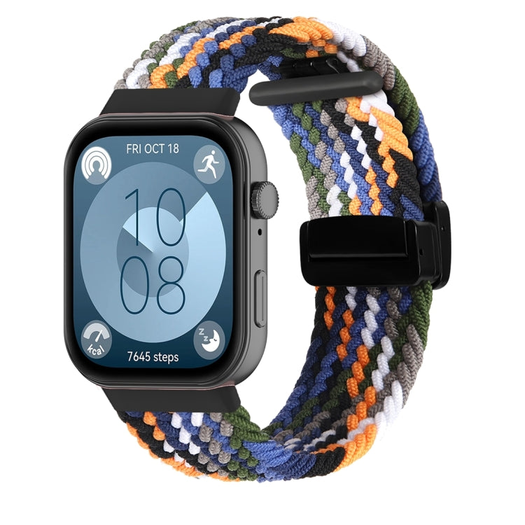 For Huawei Watch Fit3 Magnetic Folding Buckle Braided Watch Band