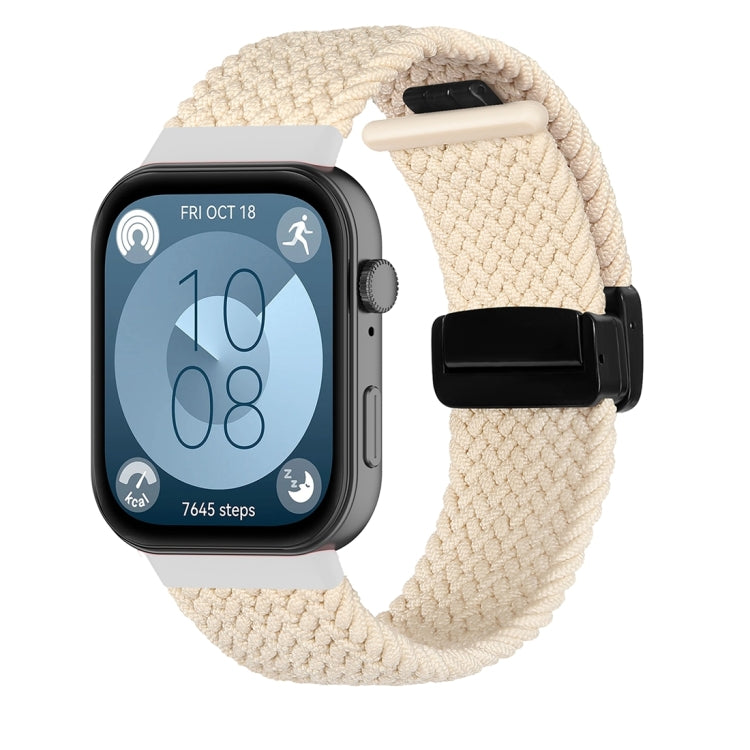 For Huawei Watch Fit3 Magnetic Folding Buckle Braided Watch Band
